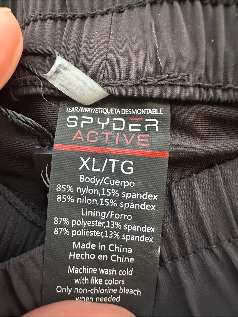 Spyder Active Women's Lined Short Size XL Black Inner Short, Cell Phone Pockets